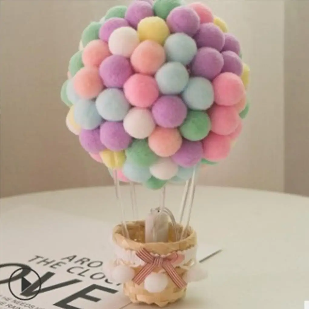 Hot Air Balloon Night Light Handmade Table Desk Lamp Decorative Light With Rattan Basket For Home Lighting Decoration
