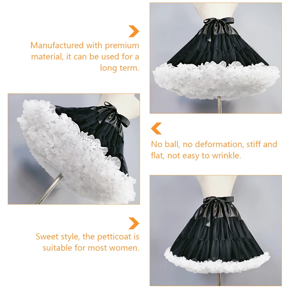 Mesh Pannier Gauze Underskirt Beautiful Ruffled Petticoat Lolita Tulle Tutu Women