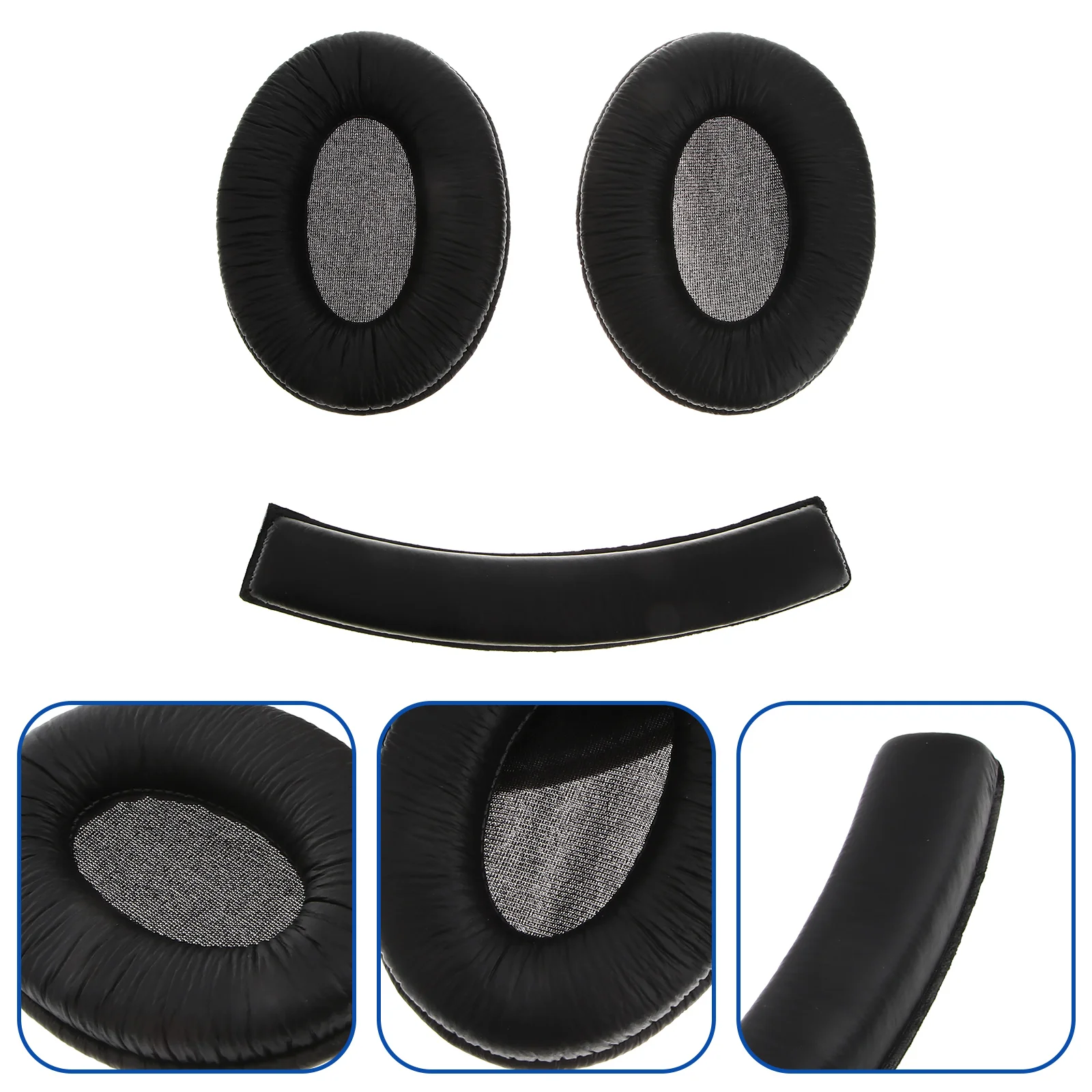 

1 Set Headphone Ear Pads High Elasticity Black Ear Cushion Cup Headphones Replacement Accessories Compatible for HD447 HD212