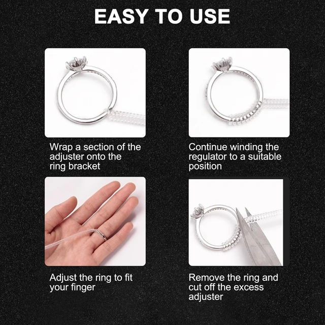 Ring Size Adjuster For Loose Rings Invisible Ring Guard Clip Transparent  Silicone Sizer Tightener Resizer 4 Sizes - AliExpress