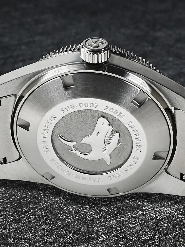 San Martin 62mas V4 41mm Diver Watch Sapphire Applied Logo NH35 Automatic Mechanical Watches Bracelet Date 20Bar Lume SN0007