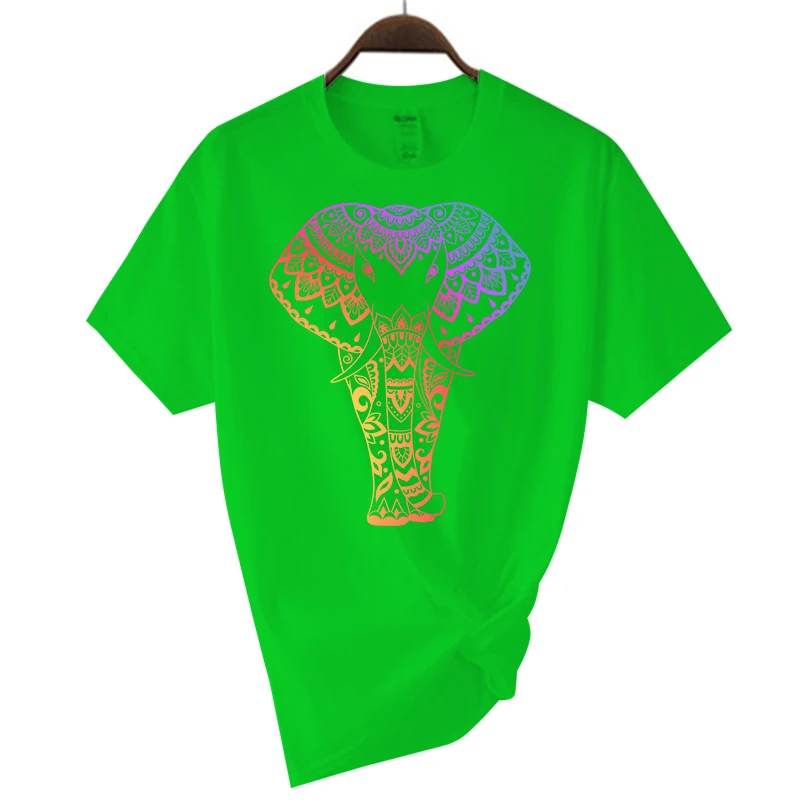 Men's T-shirt With Creative Colorful Elephant Graphic Print_voghion.com