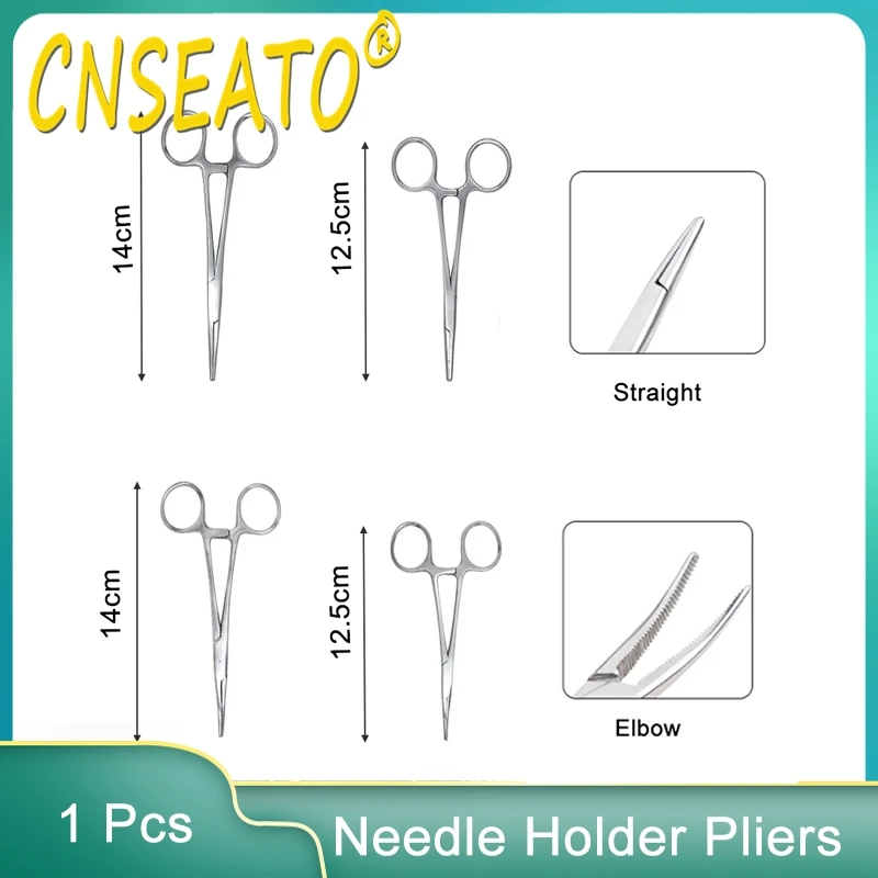 

1PC Stainless Steel Dental Hemostats Forceps Needle Holder Pliers Clamp Surgical Instruments Straight/Elbow Tips Dentistry Tool