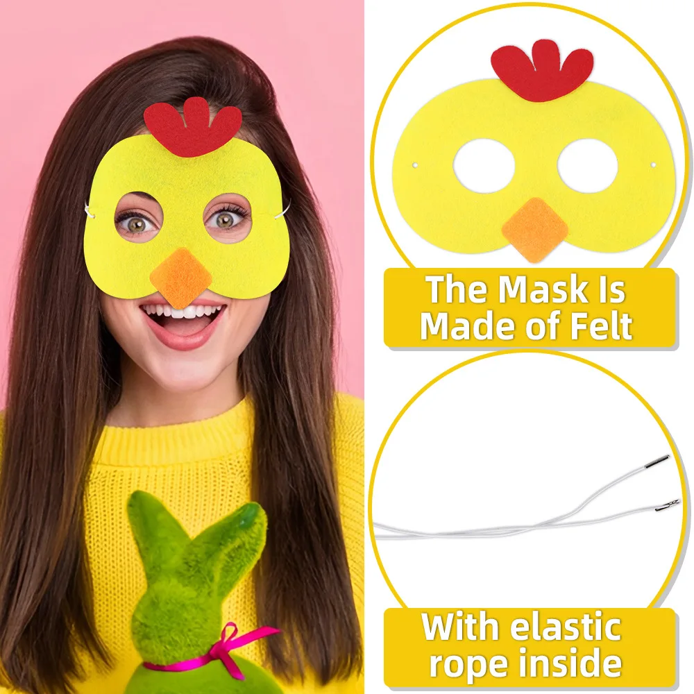 Easter Cute Rabbit Chick Masks 2026 Easter Spring Party Dress Up Costume Cosplay Mask For Kids Children Favor Mystery Gift