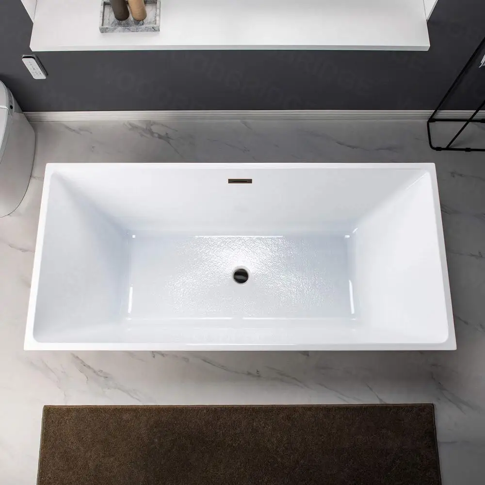67" Oil-Rubbed Bronze Bathtub Non-Slip Design High Quality Acrylic Construction Chic Style Easy Clean & Maintenance Durable 5
