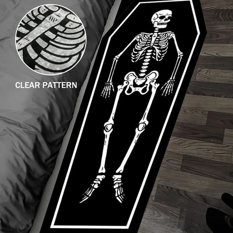 

Halloween Bath Mat Skull Carpet Absorb Water Anti Slip Floor Mat Entrance Doormat Bedroom Decor Home Bathroom Accessories Sets
