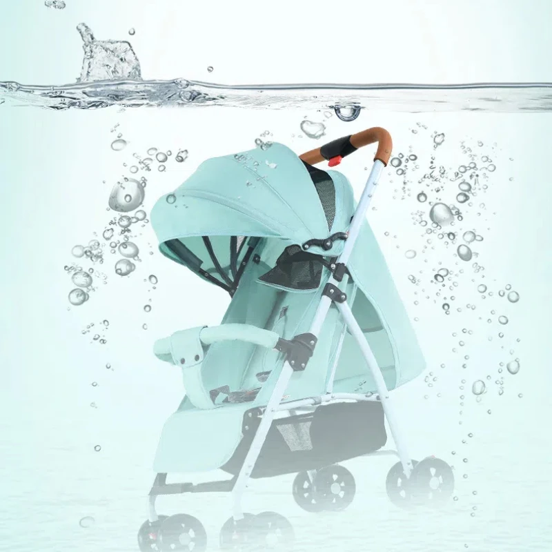 Portable Outdoor Baby Stroller Bidirectional Sitting and Lying One Click Folding Four-wheel Shock Absorption Can Sit or Lie Down