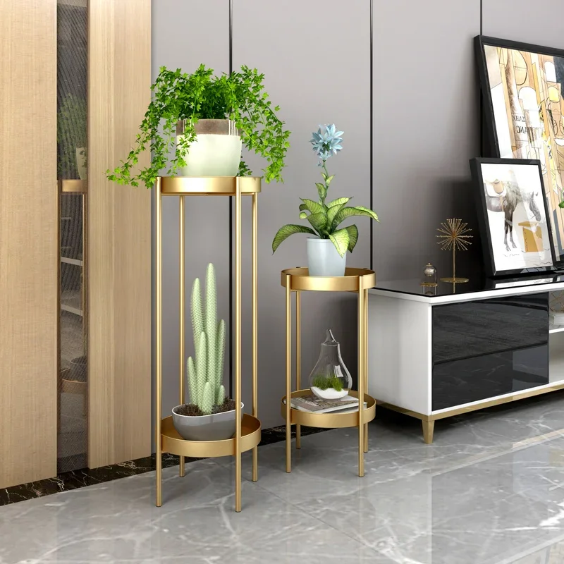 European Plant Stand-Fashion Light Luxury Metal Balcony Shelf, Multi-Layer Flower Rack, Home Decor, Indoor Garden Solution