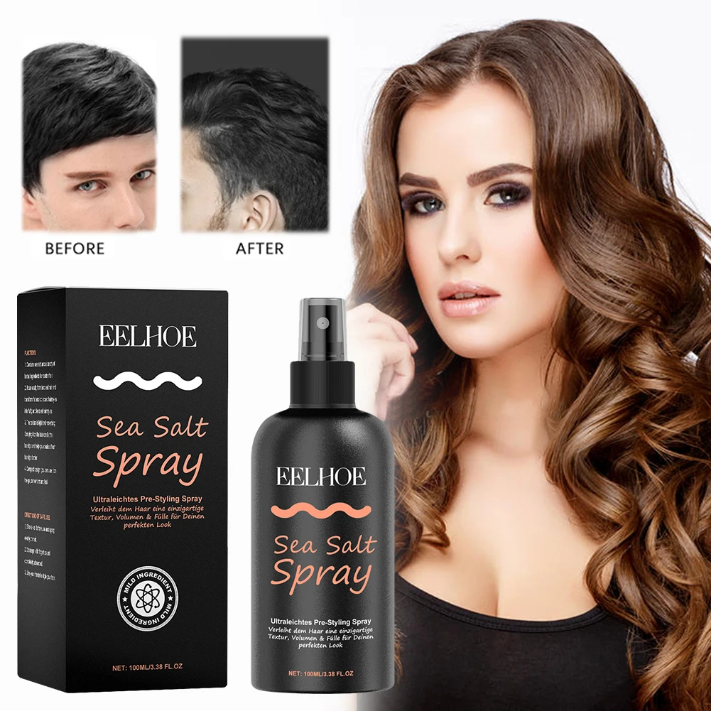Hair Spray for Men Women Add Volume & Texture 100 ML with Sea Salt & Natural Ingredients for Thick Curly Beach Hair