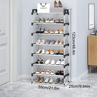 3-7 Multi-Layer Shoe Rack Dustproof Small Shoe Organizer - Floor Standing Household Doorstep Shoe Cabinet Space Saving Assembly 5