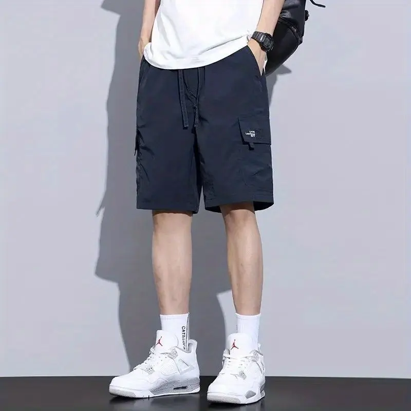 Men's Work Shorts Black Casual Pants for Man Man's Trouser Sweatpants Loose Fitting Casual Quick-drying Thin Summer s