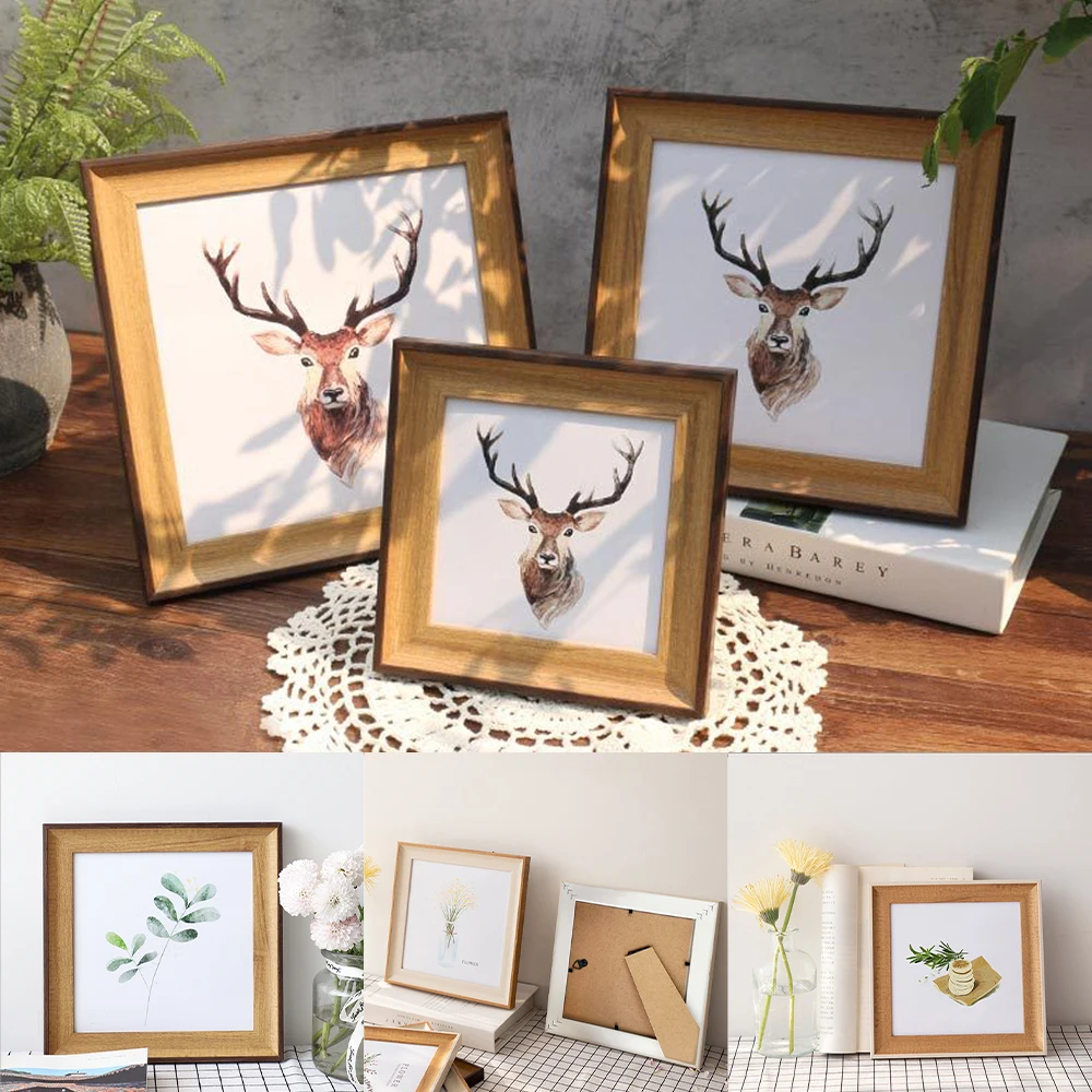 5/6 Inch Nordic Square Photo Frame Setting Cross Stitch Frame Square Resin Photo Picture Wall Hanging photo frame
