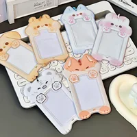 1Pcs Photocard Holder, Cute Cartoon Animal ID Credit Card Holder with Keychain Hard Shell Protective Photo Sleeves 1