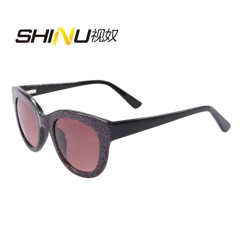 

SHINU Brand Myopia Prescription Glasses For Women Sunglasses Red and Gray Cat Eye Lenses Girls Myopia Glasses -75 to -300