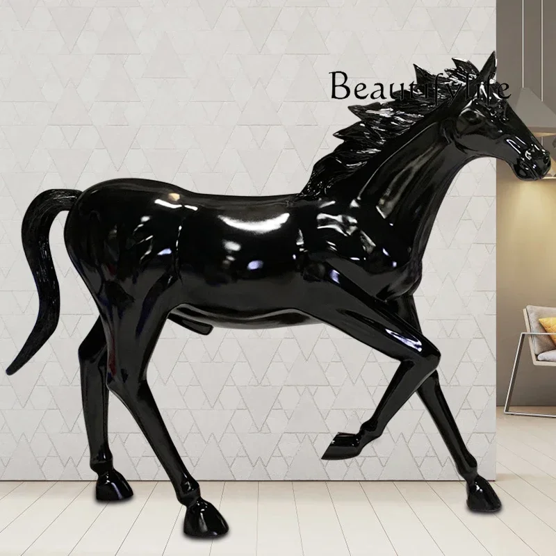 

Grp Sculpture Great Horse Lucky Restaurant Hotel Resin Lobby Courtyard Decoration Floor Ornaments