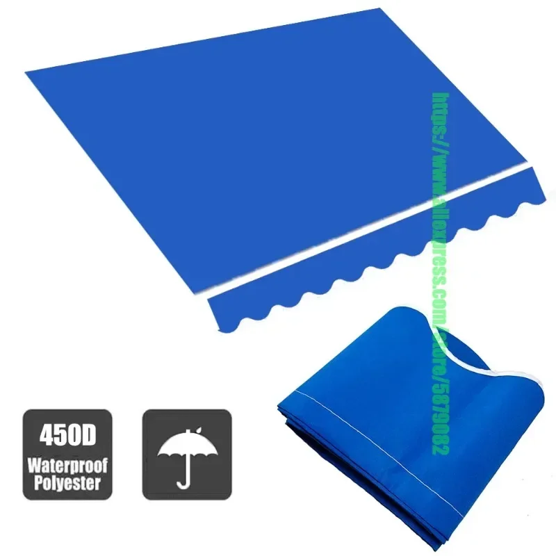 

Heavy Duty Blue Awning Replacement Fabric Outdoor Awning Cover Garden Terrace Sunshade Canopy Poly Fabric Waterproof