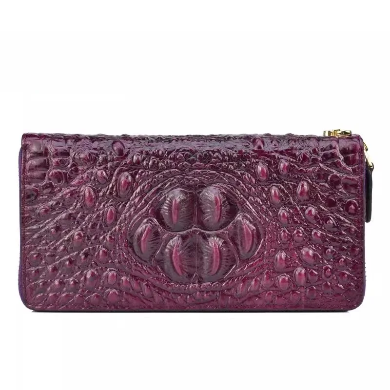Crocodile Pattern Genuine Leather Woman Wallet Large Real Cow Leatther Purse Luxury Alligator Ladies Clutch Bag 4
