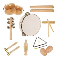 Wooden Musical Instrument Toys for Kids Eco Friendly Drum Castanets Maracas Percussion Music Toys Children Early Educational Toy 1