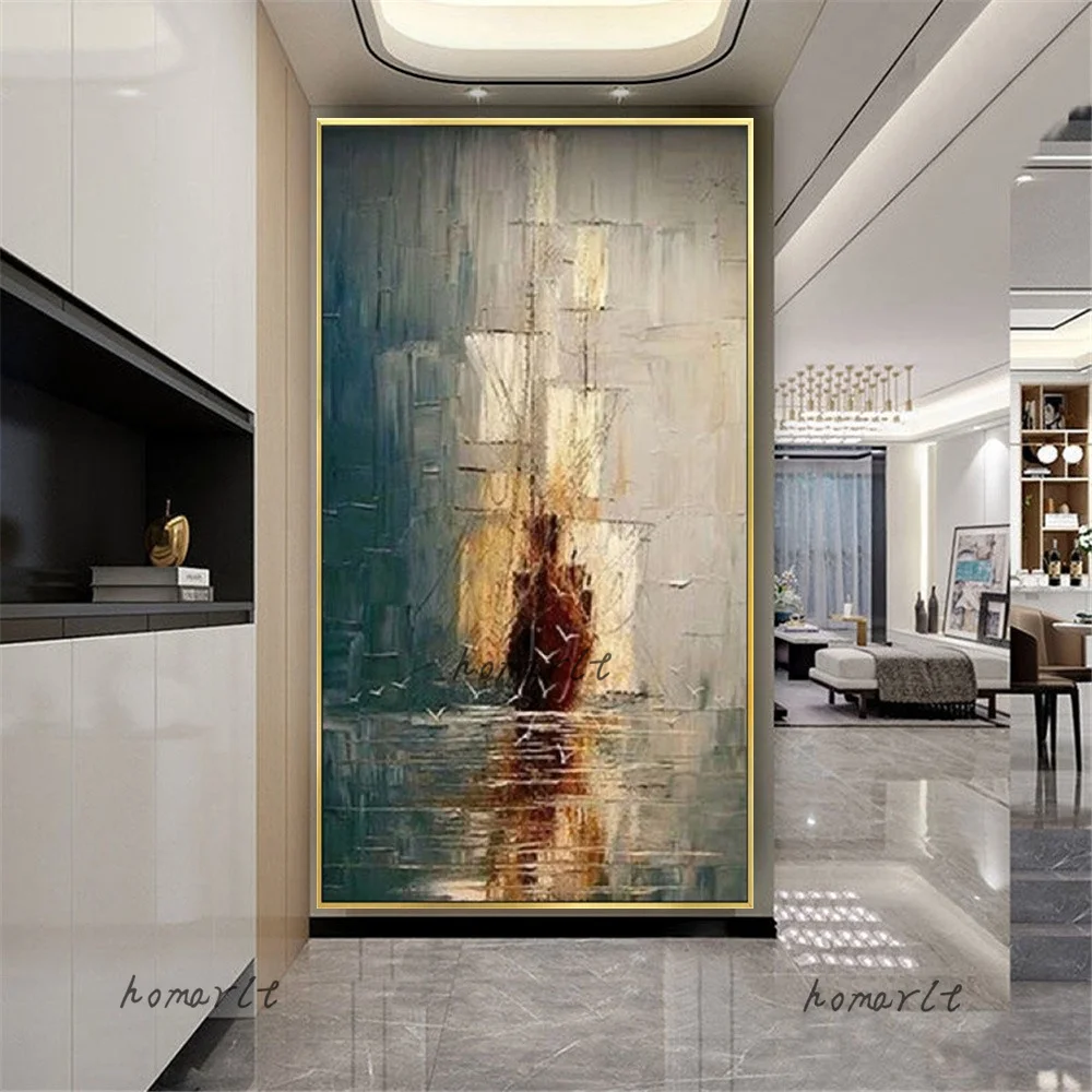 

Modern Abstract Oil Painting On Canvas Poster Decor Wall Art Hang Picture 100% Hand-Painted Panel Mural For Home Decorate Life