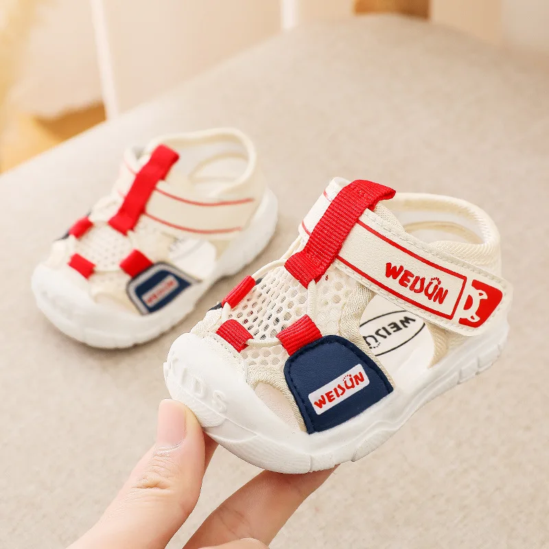 

Newborn Baby First Walk Shoes Summer Breathable Hook-loop Unisex Toddlers Sandals Anti-slip Scientific Design 0-2 Years