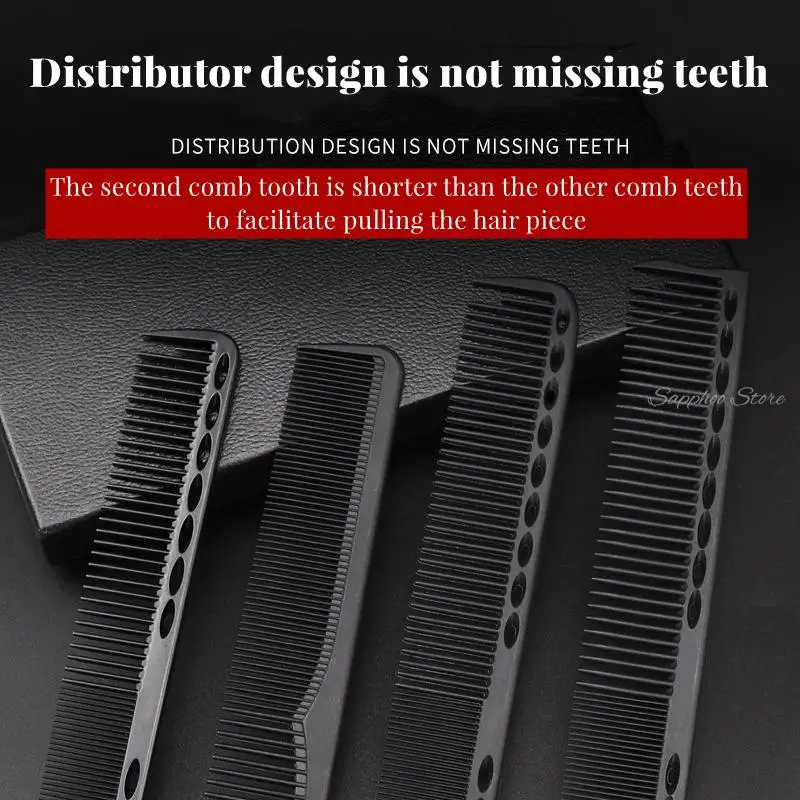 Professional Hairdresser Hair Cutting Comb Black Carbon Double-sided Heat