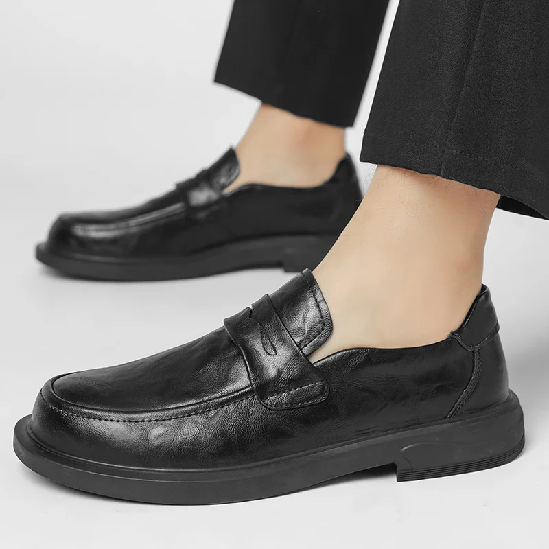 2023 Fashion New Men's Business Dress Shoes Lace Up Work Shoes Men's Genuine Leather Shoes Park Walking Shoes Free Delivery