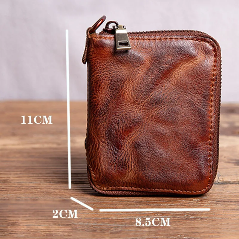 AETOO Handmade Small Wallet Men's Leather Short Niche Design