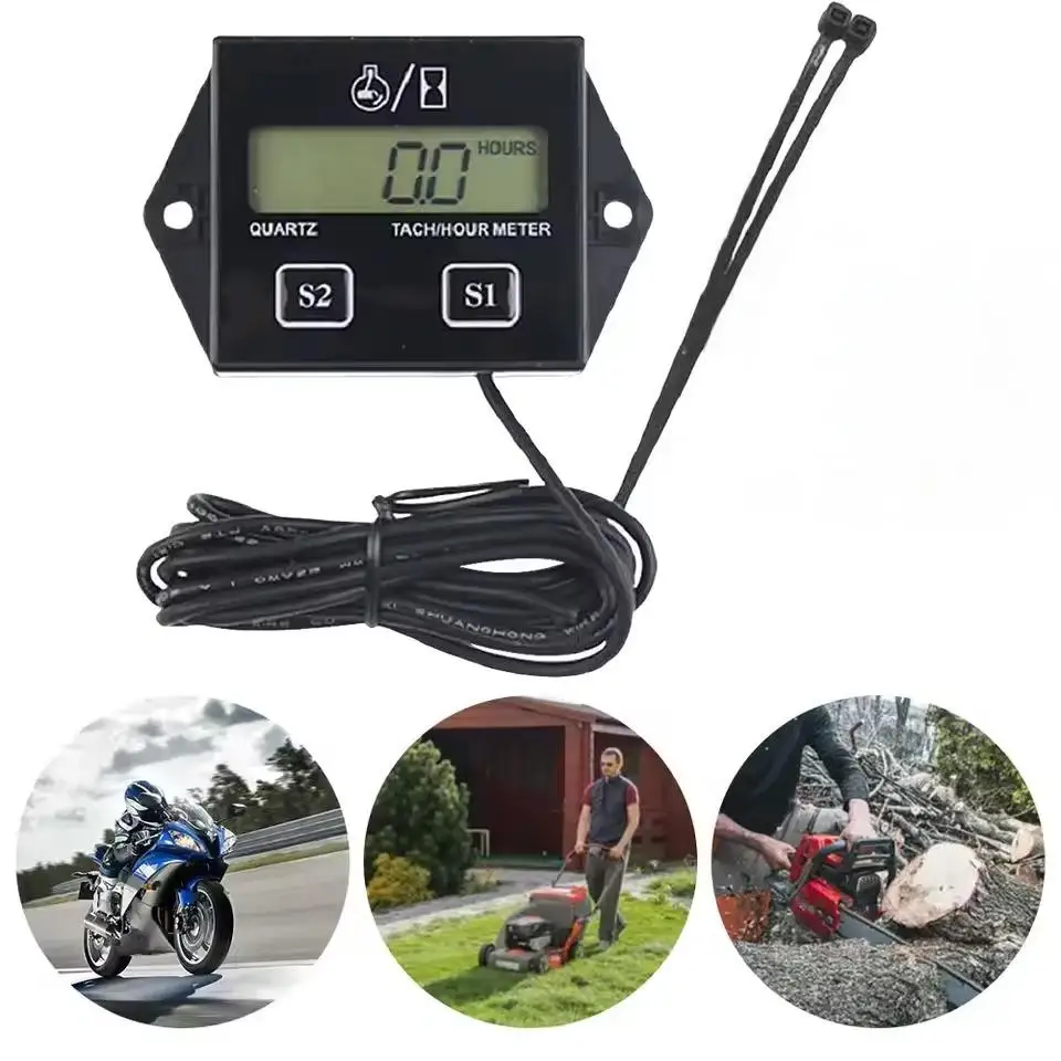 Digital Tach Hour Meter LCD Display for Motorcycle Engines