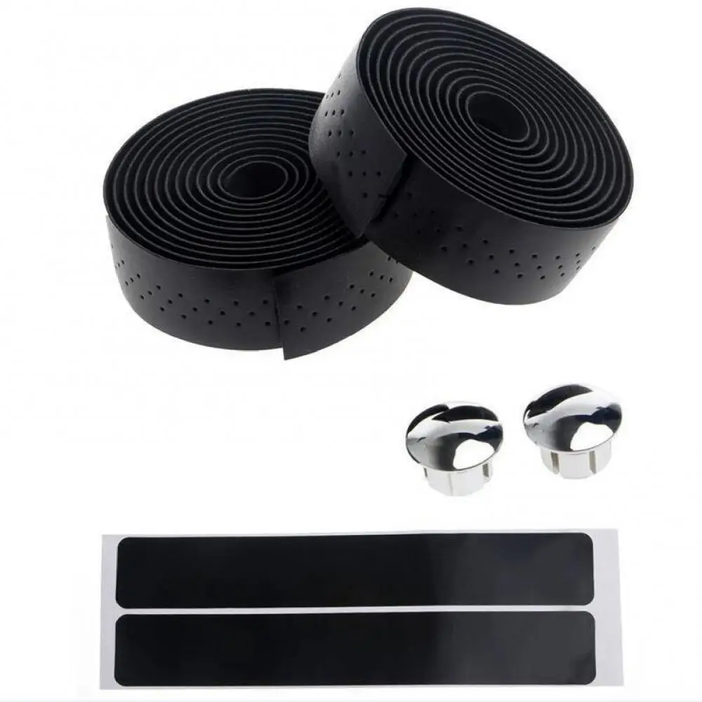 

2Pcs Fixed Gear Road Bike Handlebar Tape Porous Straps Bands Faux Leather Bike Handlebar Bar Tape Cycling Supplies