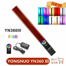 YONGNUO YN360 III YN360III פרו כף יד LED וידאו אור מגע התאמת דו colo 3200k 5500k RGB צבע עם שלט רחוק|Photogrphic Lighting|  