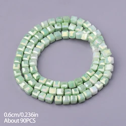 Light Dream Series Crystal Cube Beads for DIY Jewelry and Bracelets (Olive green)