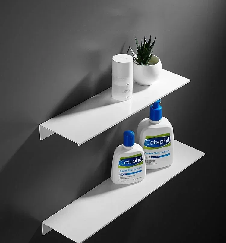 Description Picture 3 of itemBathroom Shelf Wall Mounted Floating Shelf Aluminum Alloy Rack 30-50cm Bathroom Accessories Organizer For Kitchen Shower Room
