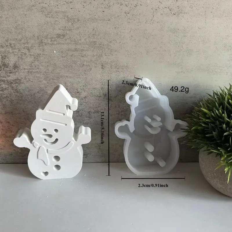 Christmas Snowman Silicone Mold DIY Snowman Shaped Gypsum Ornament Mold Snowman Candle Mold Christmas Chocolate Candy BakingMold
