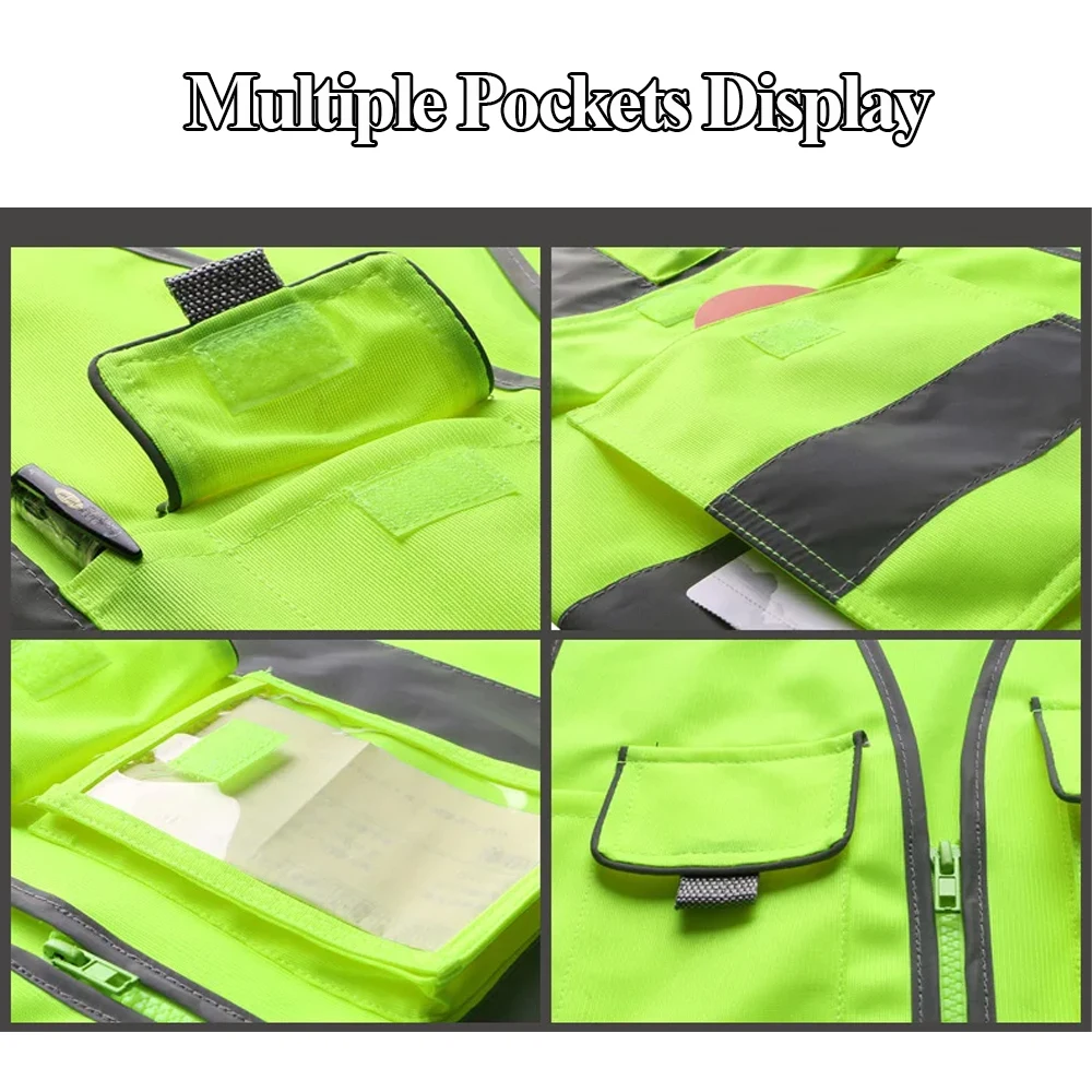 Safety Vest for Men Women High Visibility Class 2 Vest with Multi Pockets Meets ANSI Standards Hi Vis Work Clothing