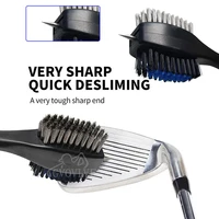 Golf Club Cleaner and Golf Club Brush 2 in 1 Retractable Zip-line Buckle and Retractable Sharp Pick Brush Head Wire Bristles 2