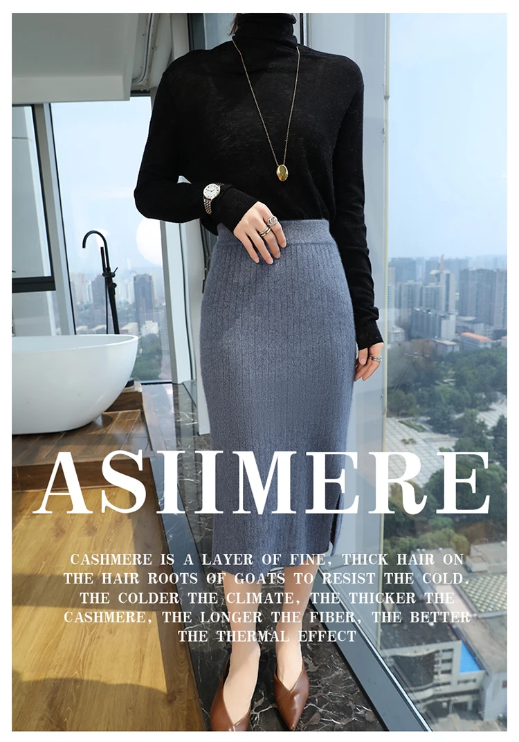 PlatiNum Cashmere Skirt Back View