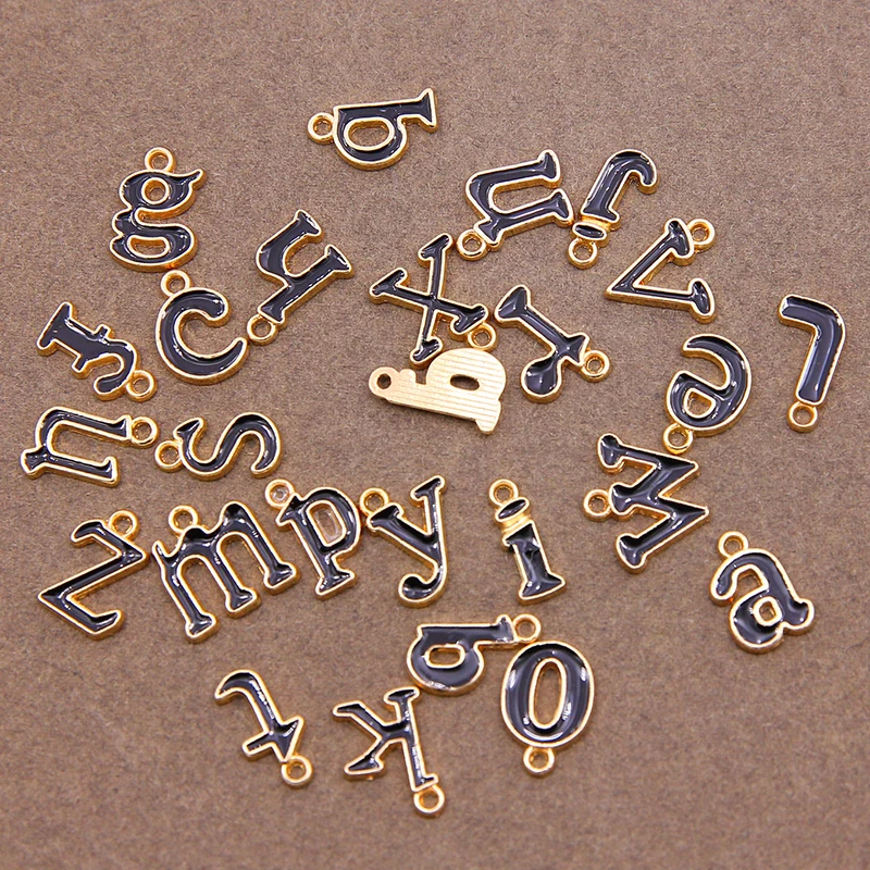 10pcs 10mm Letter Charms Bulk Enamel Charms For Jewelry