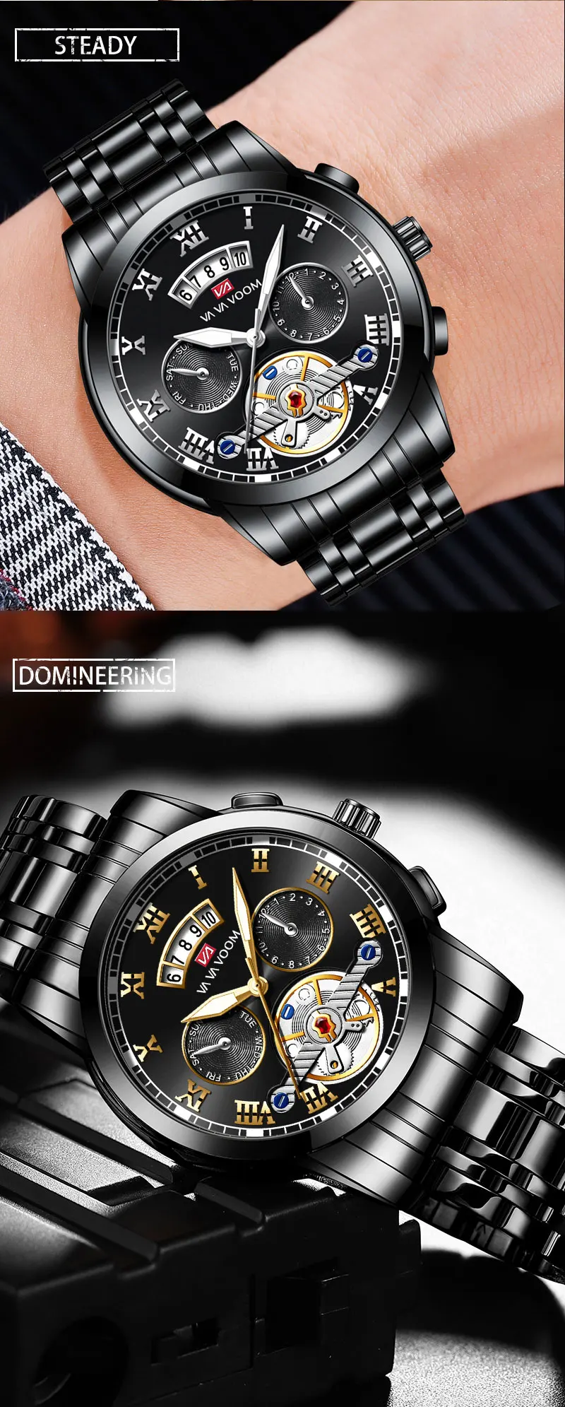 Brand Men Watch Original Pilot Series Simulation Tourbillon 41mm Stainless Steel Quartz Movement Casual Sports Watch_voghion.com