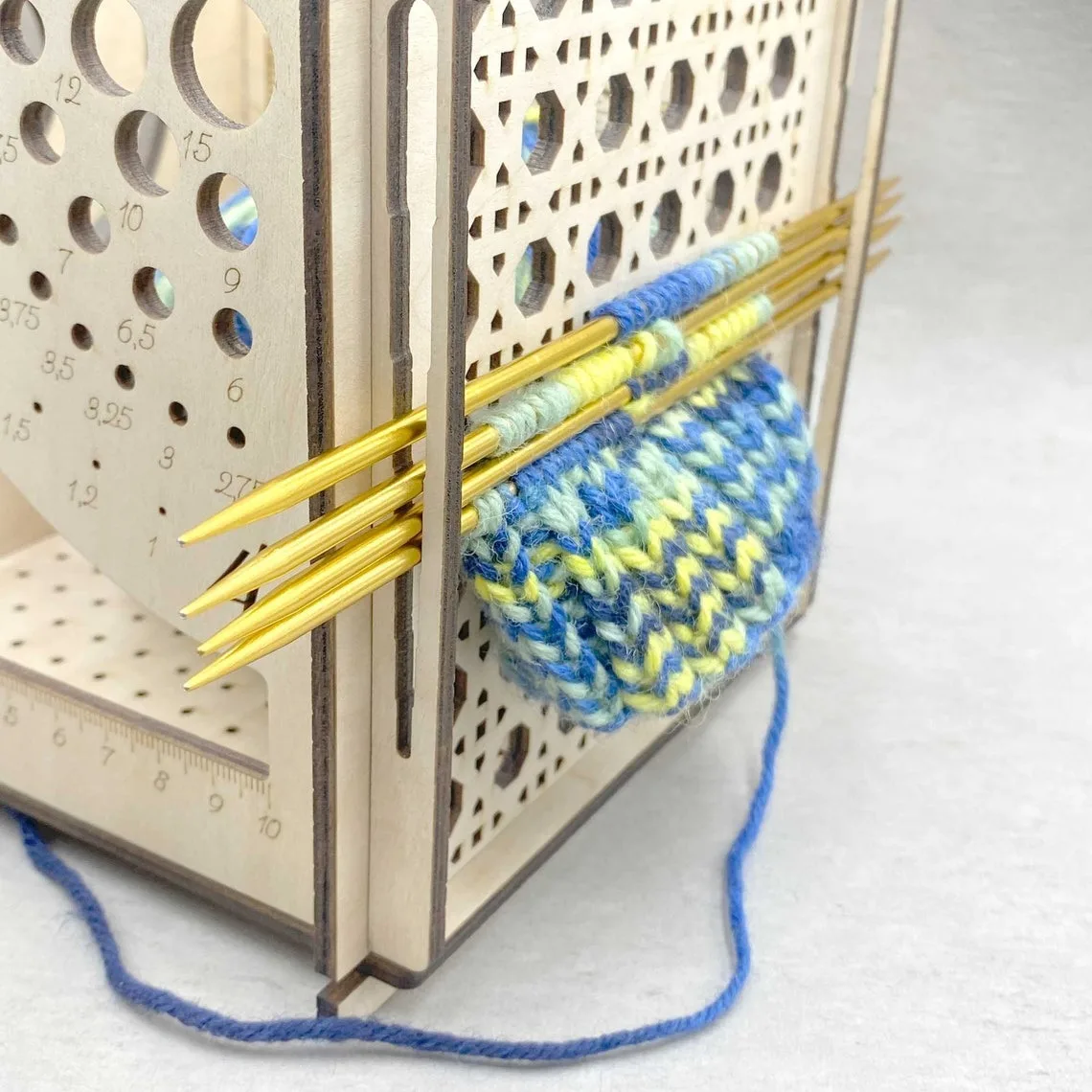 Wooden Yarn Bowl Organizer for Knitting and Crochet