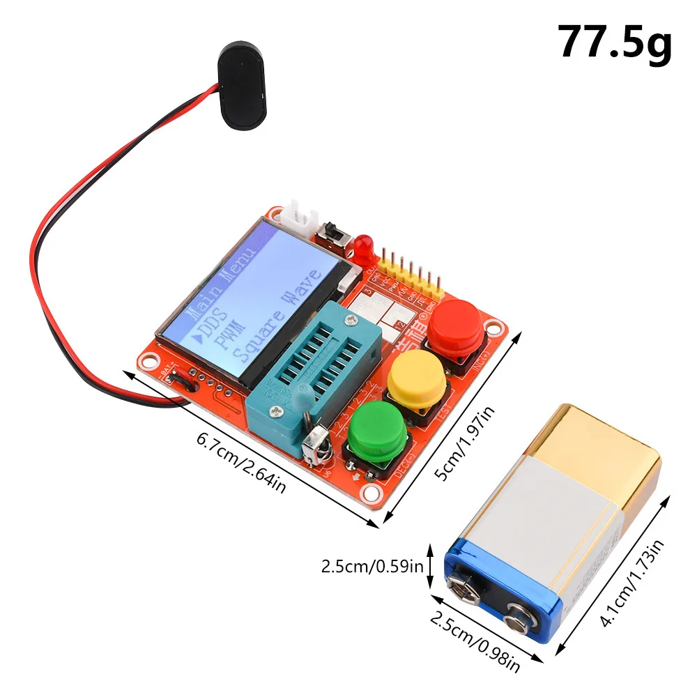 LCR-T4-MINI-Z Digital Transistor Tester Diode Triode Capacitance ESR Meter Automatic MOS/PNP/NPN/FET/SCR LCR 12864 LCD Screen 6