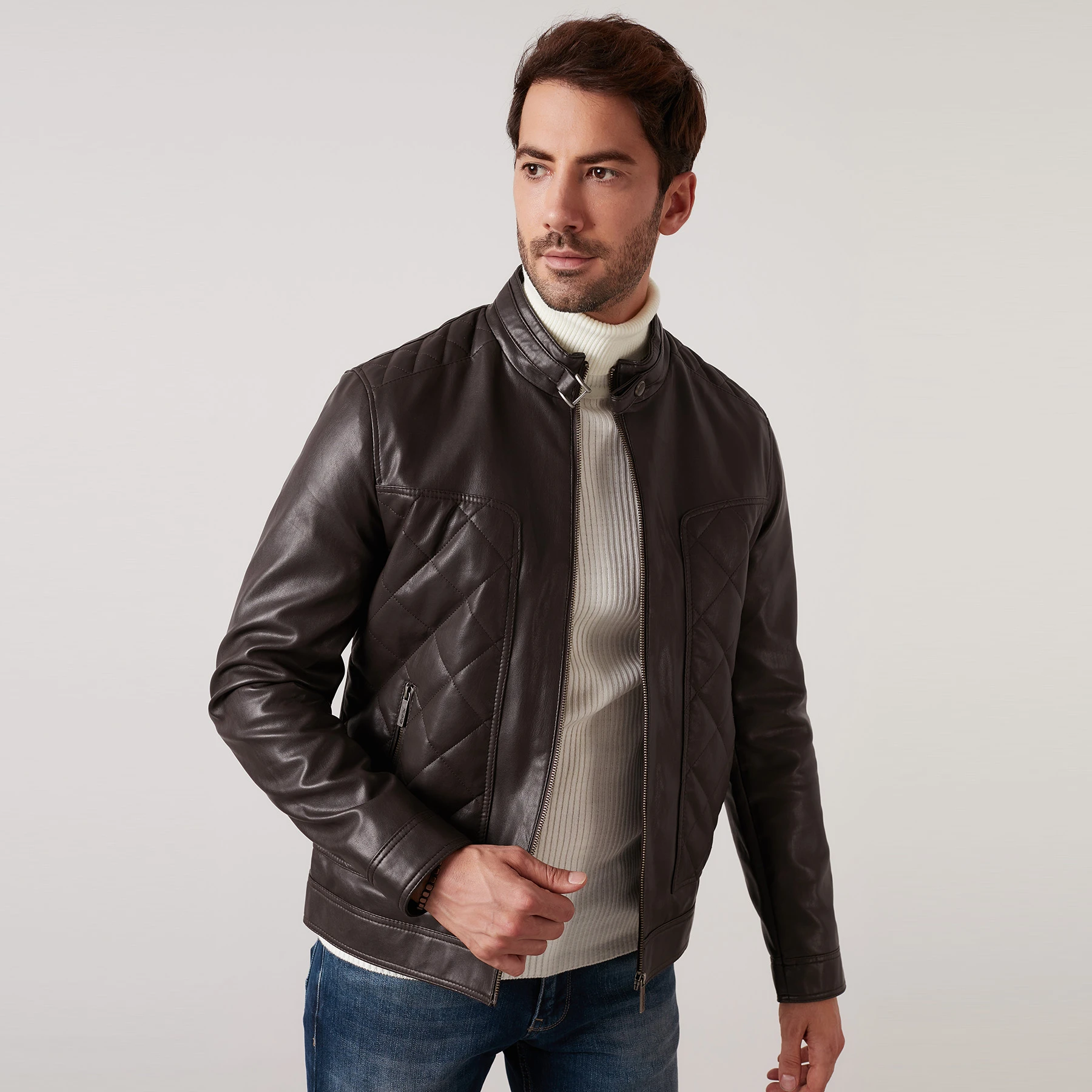 Pierre Cardin chaqueta De cuero De imitación para hombre, De alta calidad,  clásica, para motocicleta, vaquera, informal, inteligente|Chaquetas| -  AliExpress