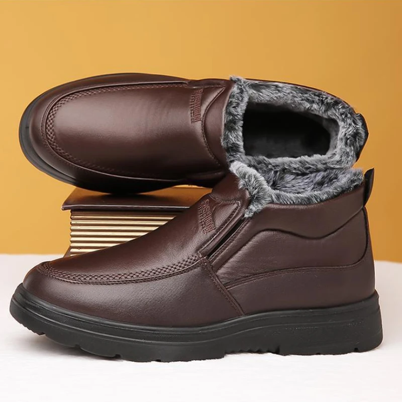 Men Boots Ankle Boots Men Lightweight Casual Shoes Winter Warm Fur Working Shoes Male Outdoor Zapatos De Hombre men chelsea boots men training boots
