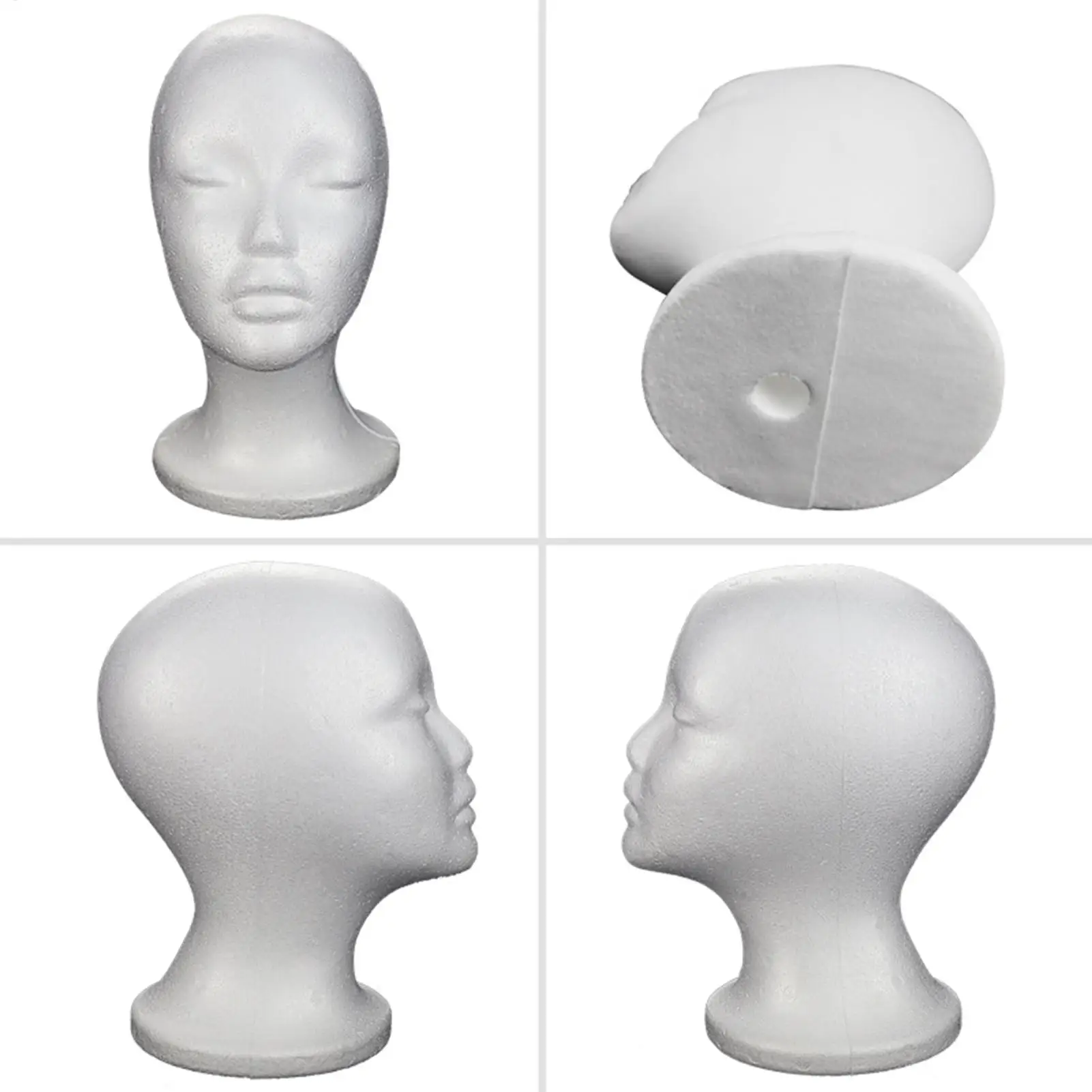 Testa di manichino in schiuma in offerta speciale, modello portatile per esposizione di cappelli, parrucche, costumi, occhiali, gioielli e per saloni di bellezza - immagine 4