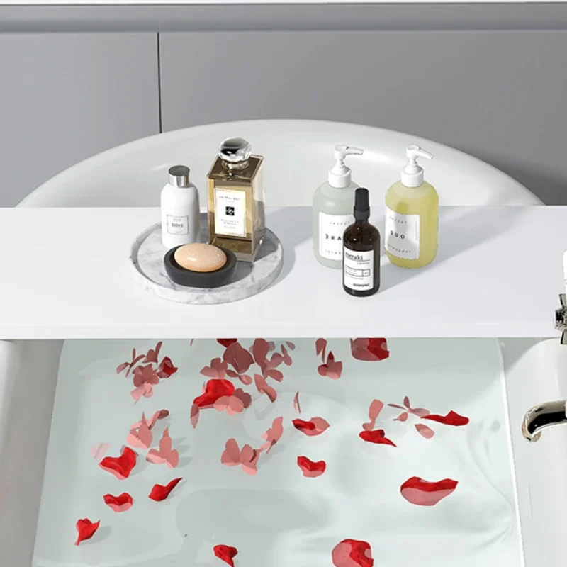 Spa White Tray Countertop Bathroom Rack Layer Holder Storage Shower Bathroom Tray Wine Soap Pont Baignoire Accessories OB50TP