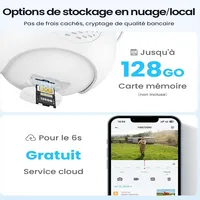 ieGeek 4G 2K HD LTE caméra de surveillance solaire extérieure sans fil, carte SIM sans WiFi, Vision nocturne, système d'analyse AI/Cloud 6