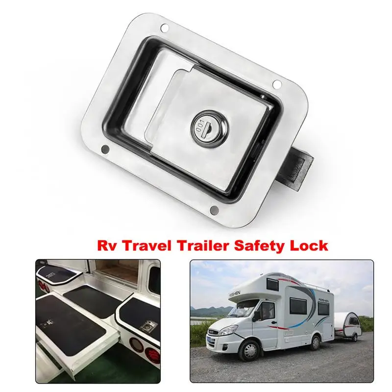 Tool Box Locks With Keys Stainless Steel Replacement Handle Tool Box Locks Anti-Theft Recessed Professional Panel Lock For Truck