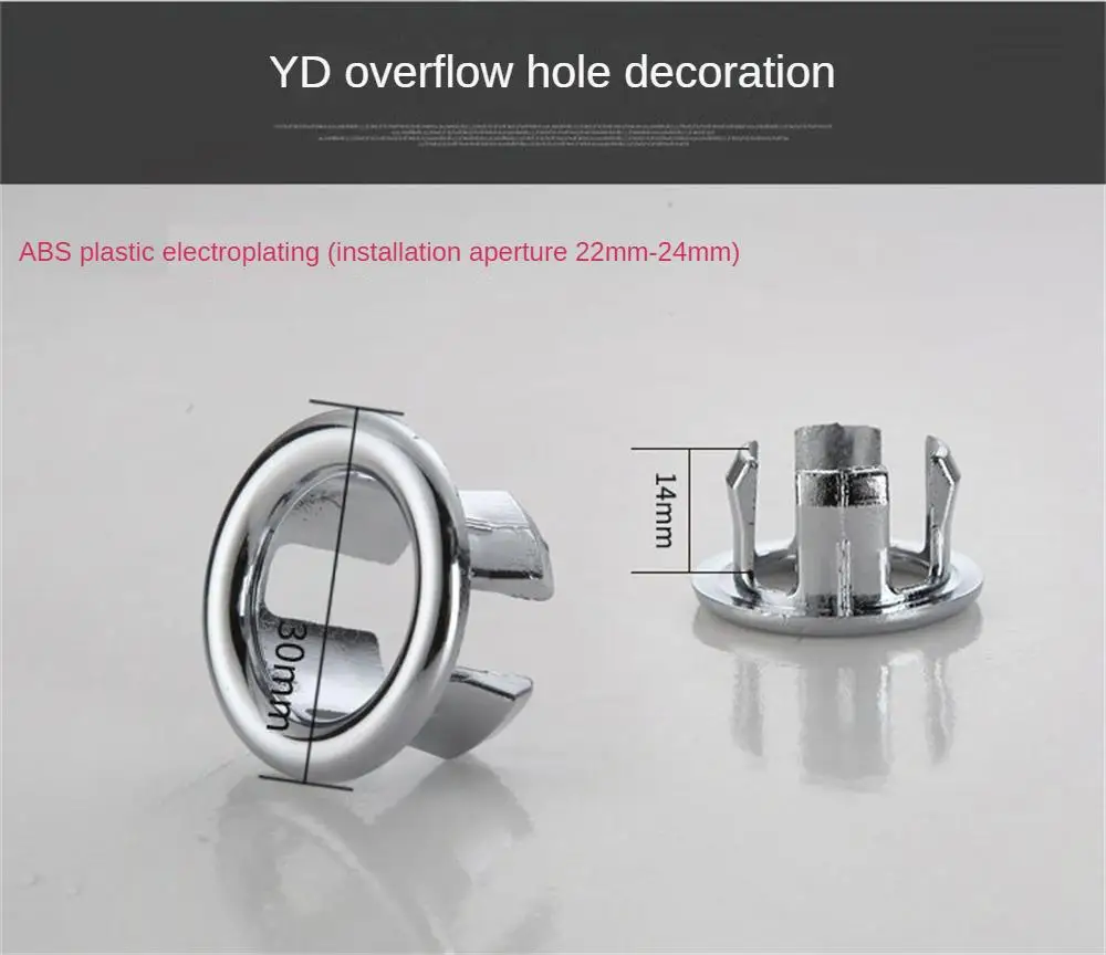 Description Picture 2 of item4Pcs Plastic Sink Hole Overflow Cover for Kitchen Bathroom Basin Trim Bath Drain Cap Sink Wash Basin Round Overflow Ring Plug