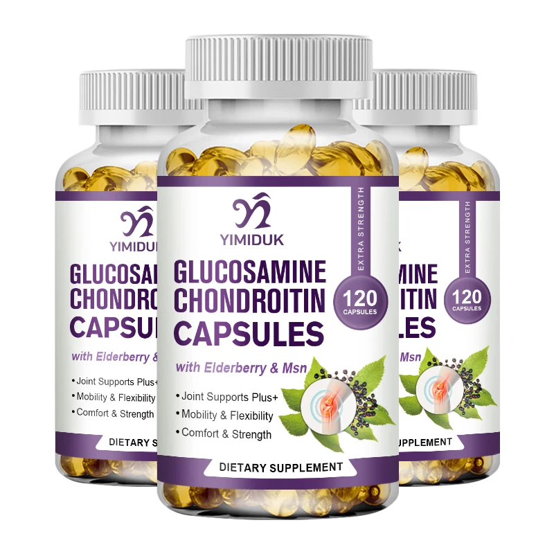 Glucosamine Chondroitin Msm OptiMSM Capsules Supports Healthy Joint Structure Function Comfort Non-GMO Gluten Free