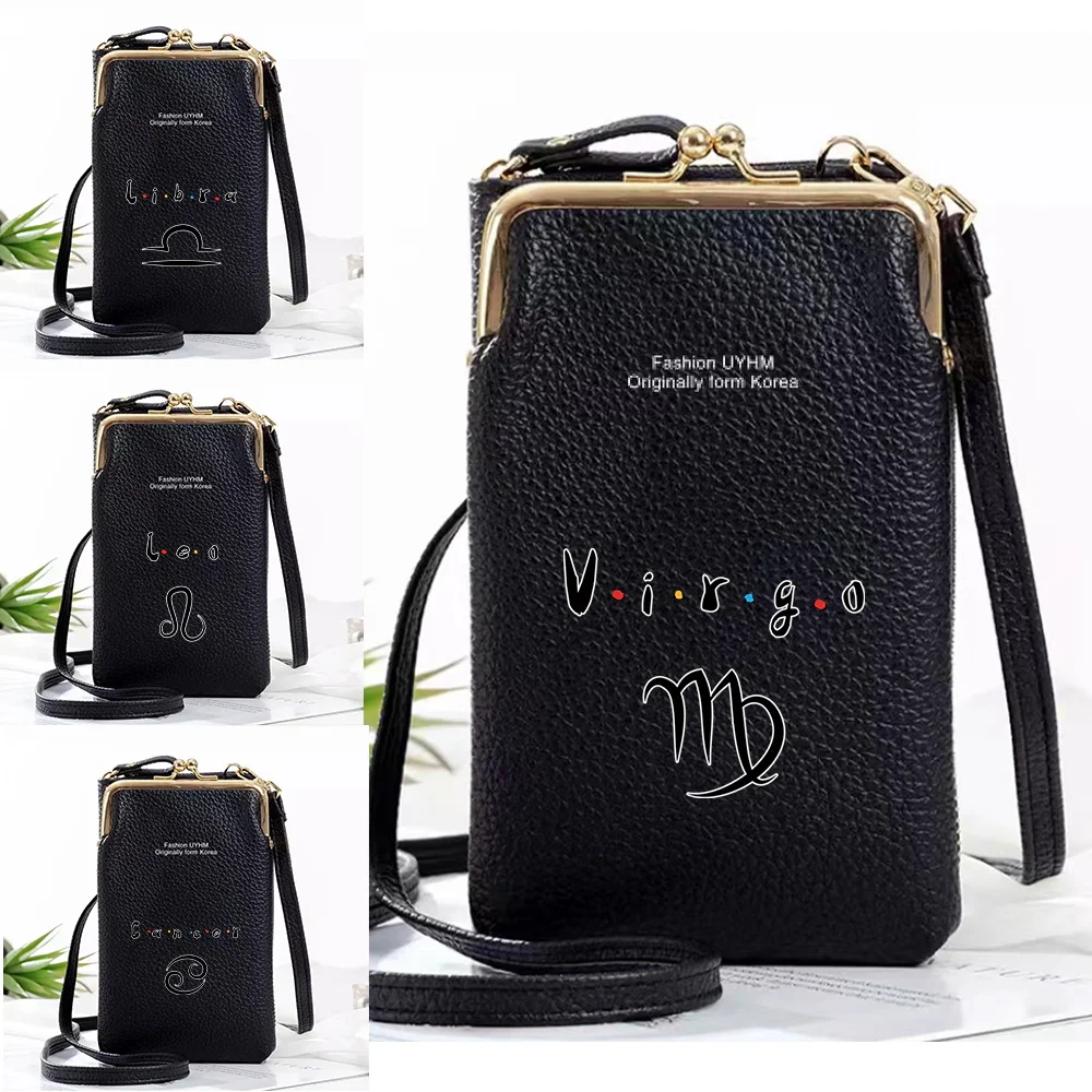 Women's Wallet Shoulder Leather Bags Mobile Phone Bag Card Holders Wallet Handbag Money Pockets Girls Purse Constellation Print women s wallet shoulder leather bags mobile phone bag card holders wallet handbag mushroom print money pockets girls small bag