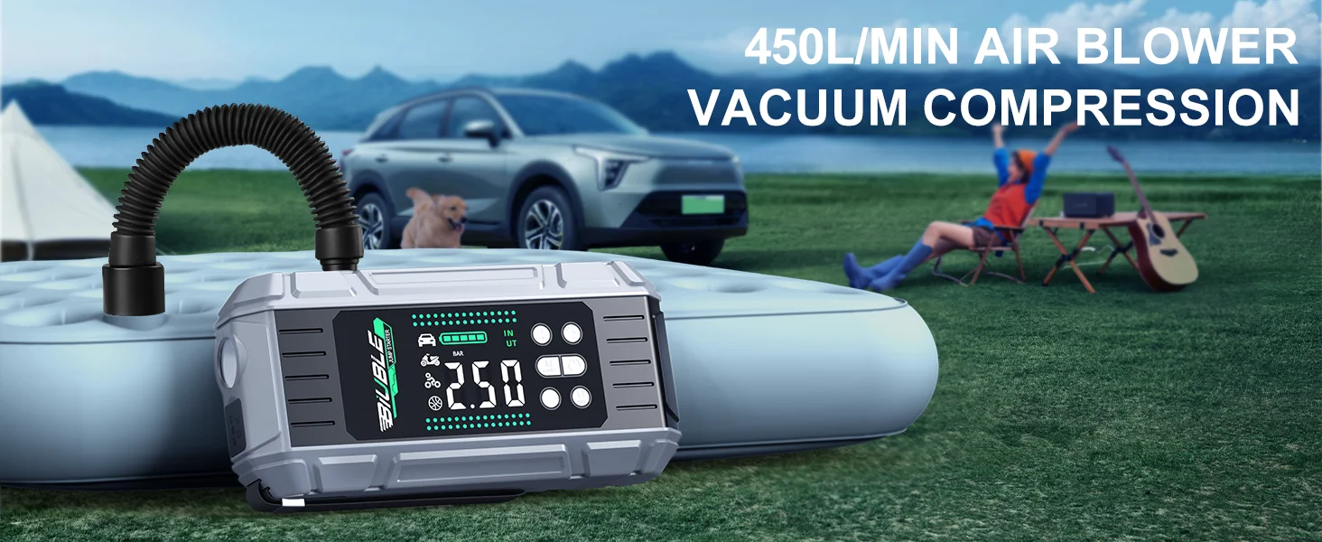 Auto-Starthilfe mit Luftkompressor 3-in-1, 24800mAh, 65W, bidirektionale Ladefunktion, Powerbank für Laptops mit Smart-Klemme und EVA-Aufbewahrungstasche – Detail 6